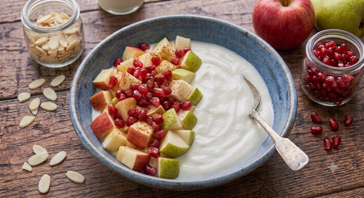 Bowl Otoñal de Manzana, Pera y Granada