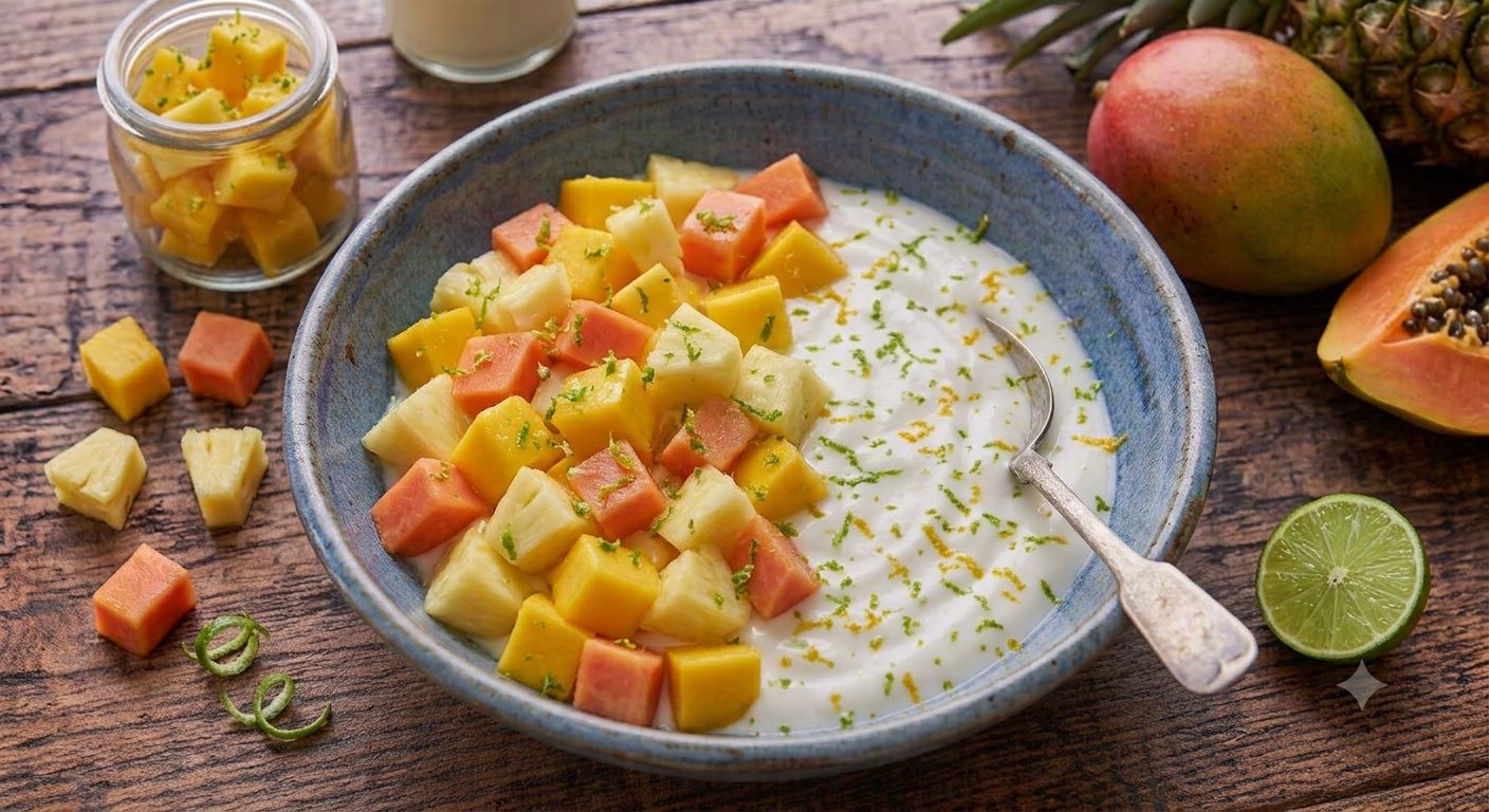 Bowl Tropical de Mango, Piña y Papaya