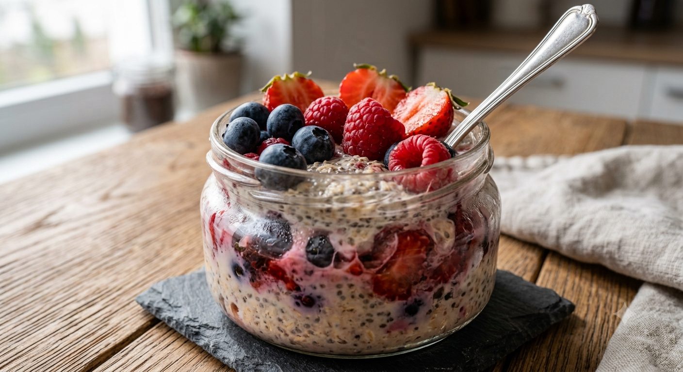 Overnight Oats con Frutos Rojos