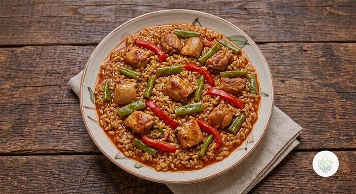 Arroz Integral con Conejo y Judías Verdes