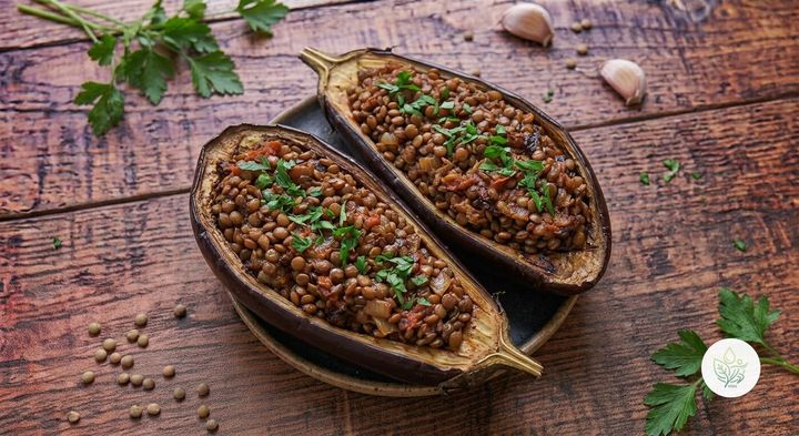 Berenjenas Rellenas de Lentejas