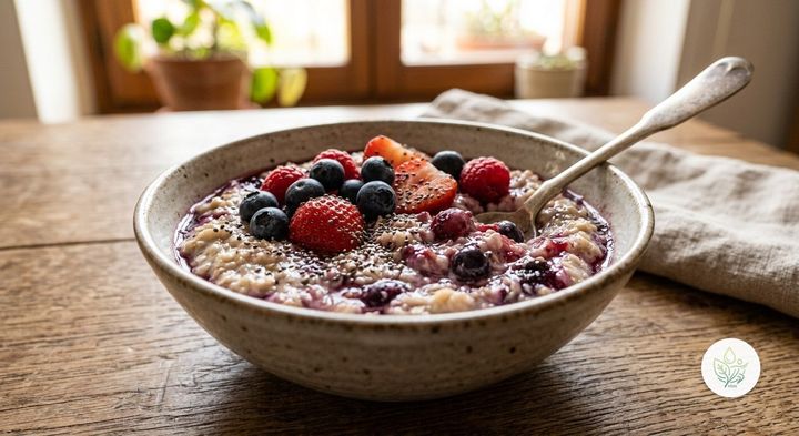 Gachas de Avena con Frutos Rojos