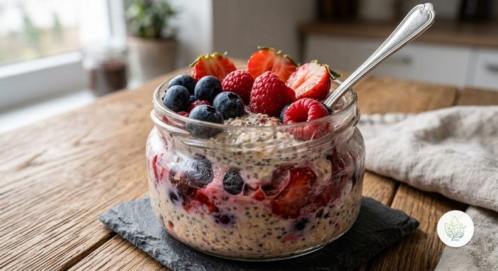 Overnight Oats con Frutos Rojos