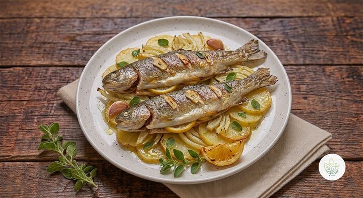 Trucha al Horno con Hinojo y Patata